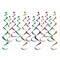 Beistle 72 Counts Green, Gold, and Purple Metallic Party Ceiling Whirls 25”
